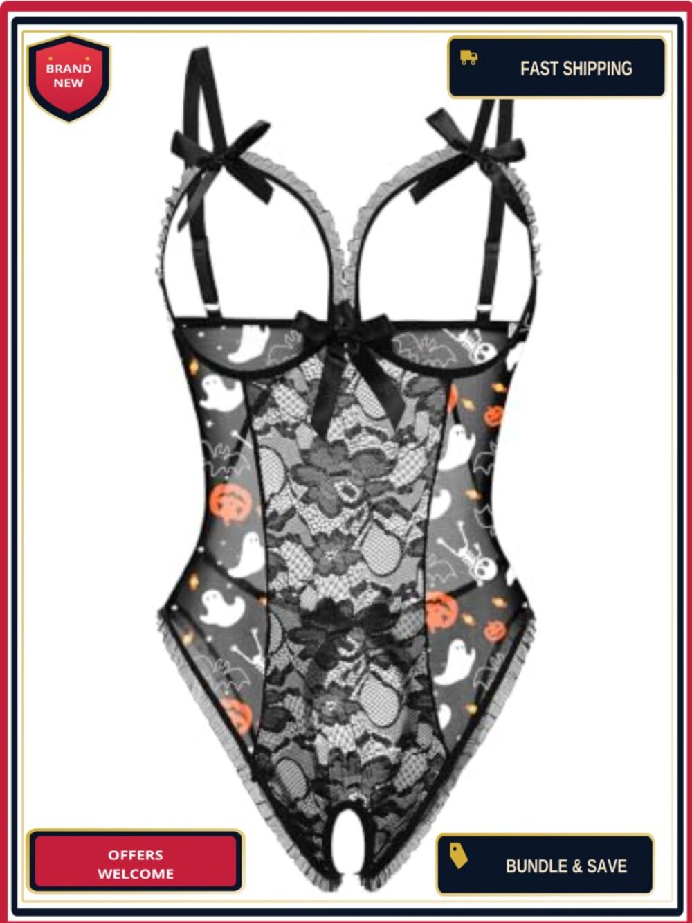 Avidlove Lace Babydoll Lingerie One Piece Bodysuit Sleepwear